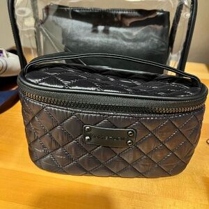 Max Studio Quilted Black Cosmetic Bag